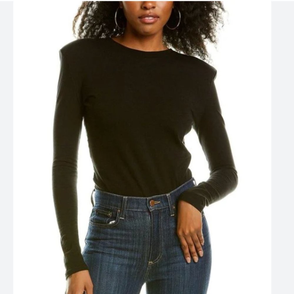 NWT DANIELLE BERNSTEIN Open Back Black Bodysuit Long Sleeve Size XL